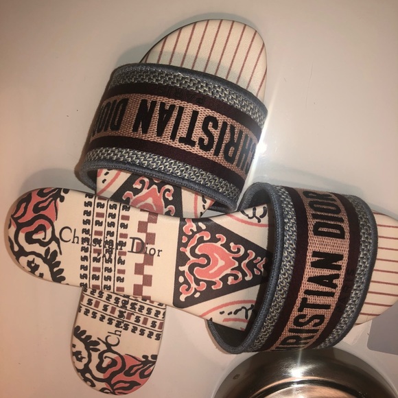 Authentic Christian Dior Dway Multi color Slides - Picture 2 of 9